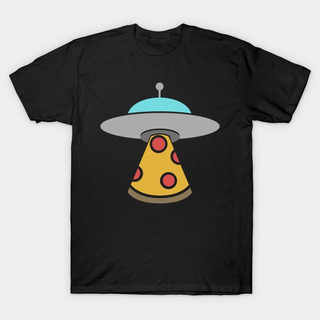 UFO Alien Abduction Pizza Party T-Shirt by MeatMan